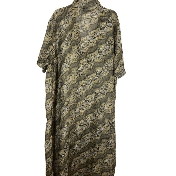 Betsys Things Sheer Animal Print Snakeskin 2X Green Exotic Jungle Safari Chic - Picture 4 of 11